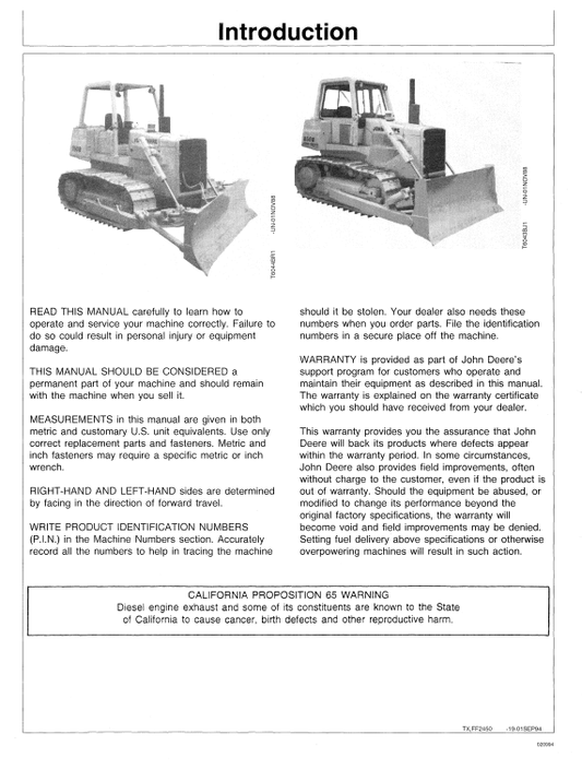 JOHN DEERE 750B LT AND 850B LT CRAWLER TRACTOR OPERATOR MANUAL OMT153078
