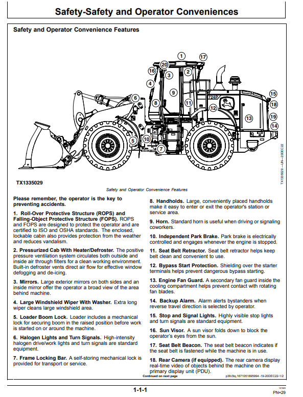 JOHN DEERE 724 P 4WD LOADER OPERATOR MANUAL OMT483922X019