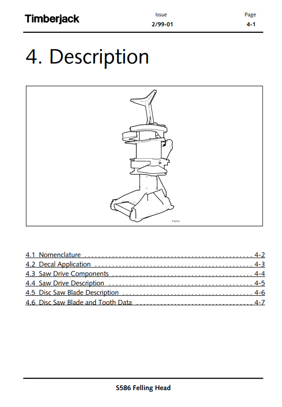 JOHN DEERE S586 STT DISC SAW FELLING HEAD OPERATOR MANUAL OMF288081