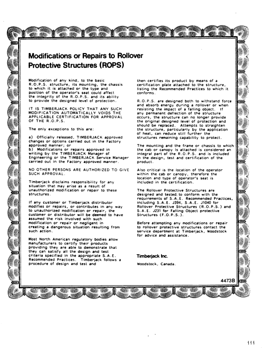 JOHN DEERE 230 FORWARDER OPERATOR MANUAL 8043210