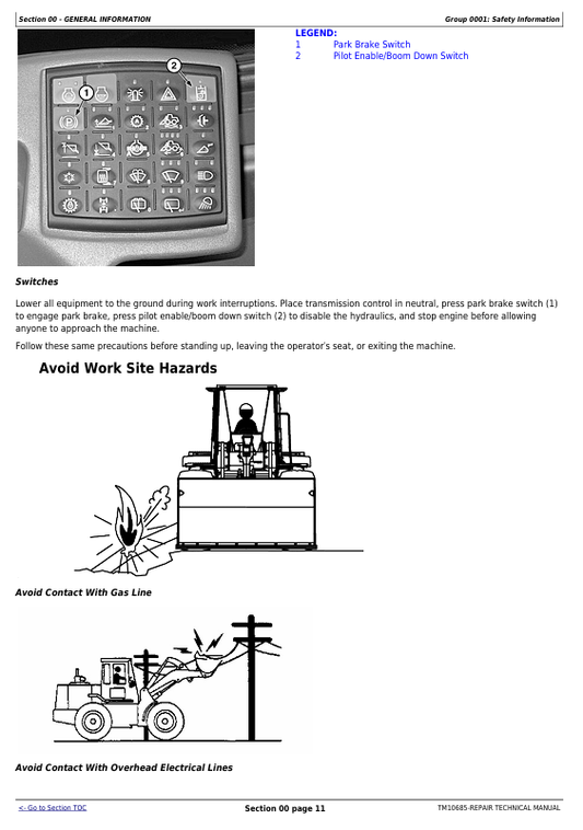 JOHN DEERE 444K WITH ENGINE 4045HDW54 (T3) 4WD LOADER REPAIR TECHNICAL MANUAL TM10685