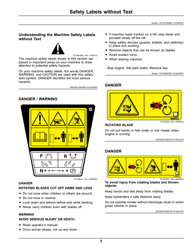 JOHN DEERE Z740R ZTRAK™ SERIES GAS OPERATOR MANUAL OMUC43827