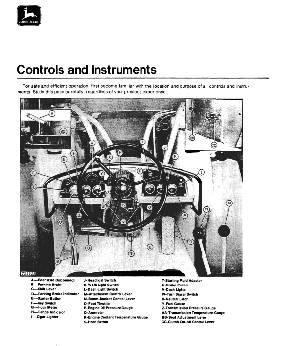 JOHN DEERE JD644-A LOADER OPERATOR MANUAL OMT41431
