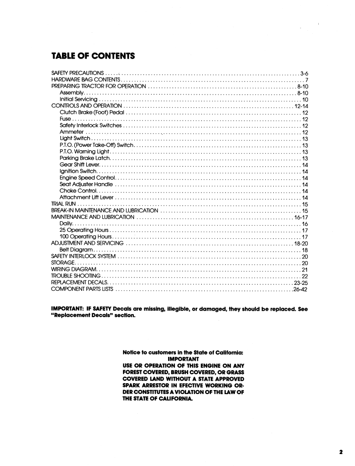 NEW HOLLAND FORD LGT 17 GARDEN TRACTOR OPERATOR MANUAL 42001710 PDF