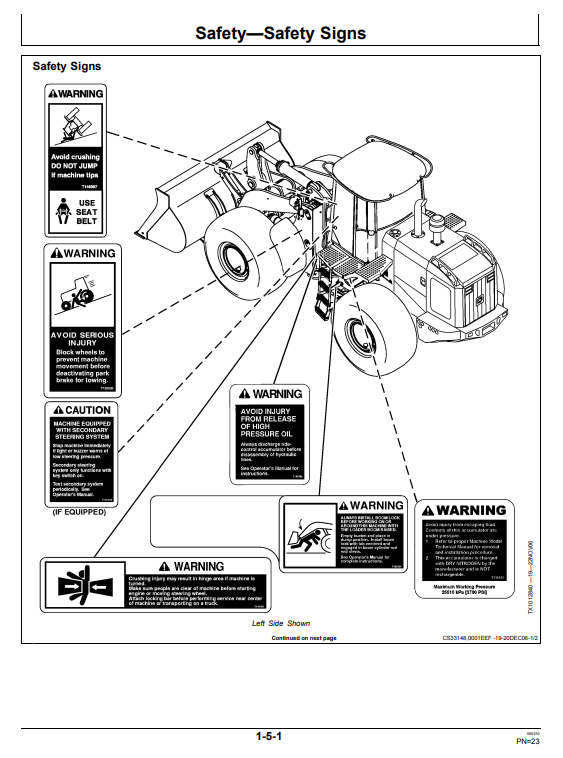 JOHN DEERE 724J LOADER OPERATOR MANUAL OMT229857