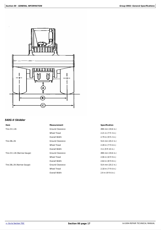 JOHN DEERE 540G-II, 548G-II, 640G-II, 648G-II, 748G-II SKIDDER REPAIR TECHNICAL MANUAL TM1694