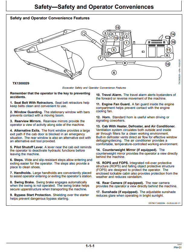 JOHN DEERE 350GLC EXCAVATOR OPERATOR MANUAL OMT289050