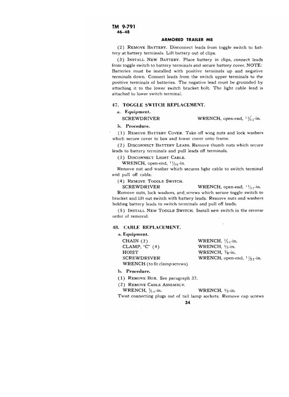 JOHN DEERE ARMORED TRAILER M8 TECHNICAL MANUAL TM9791