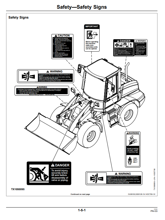JOHN DEERE 344J 4WD LOADER OPERATOR MANUAL OMT251428