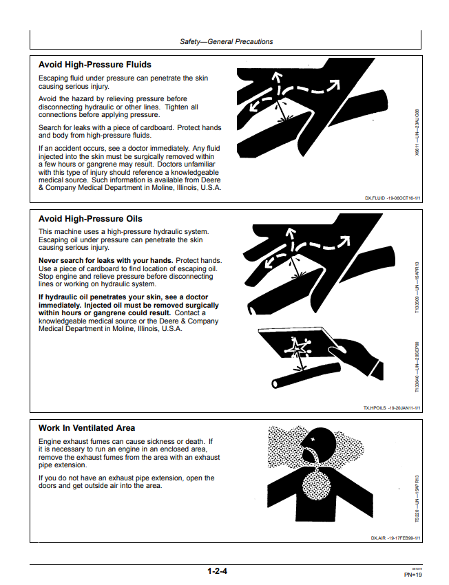 JOHN DEERE E60 AND E68 EXCAVATOR OPERATOR MANUAL OMT425610X19