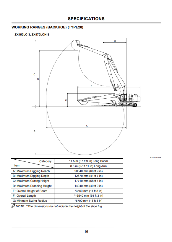 HITACHI ZAXIS 450LC-3, 470LCH-3 SUPER LONG FRONT ATTACHMENT HYDRAULIC EXCAVATOR OPERATOR, PARTS CATALOG MANUAL EPM1J1USL13