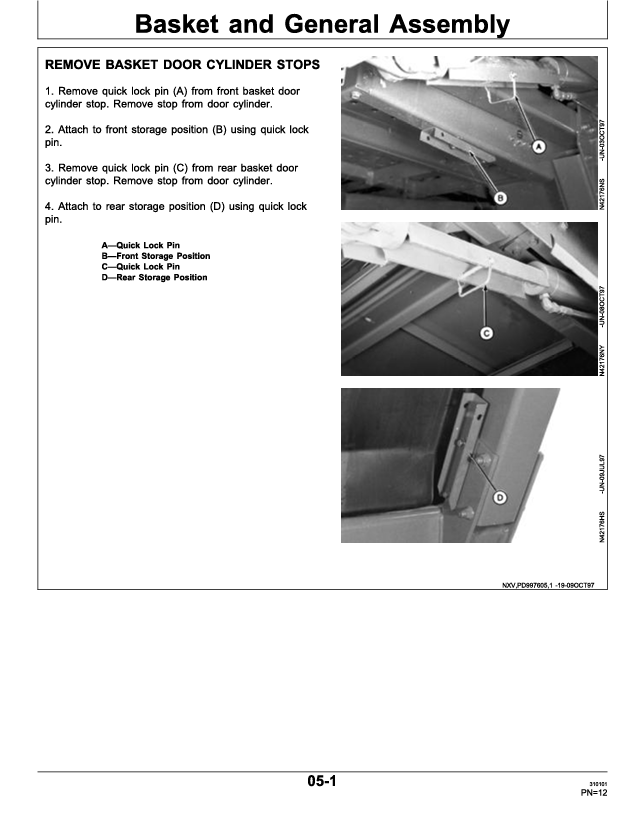 JOHN DEERE COTTON PICKER DES MOINES WORK 9976 PDIN200527 ISSUE D8 PRE DELIVERY INSTRUCTION MANUAL