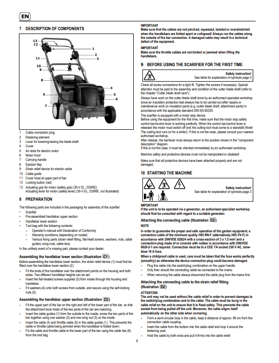 JOHN DEERE 31-V EL (SA725), 35-V EL (SA726), D31RE (SA351), D35RE (SA360) SCARIFIER OPERATOR MANUAL SAU14748