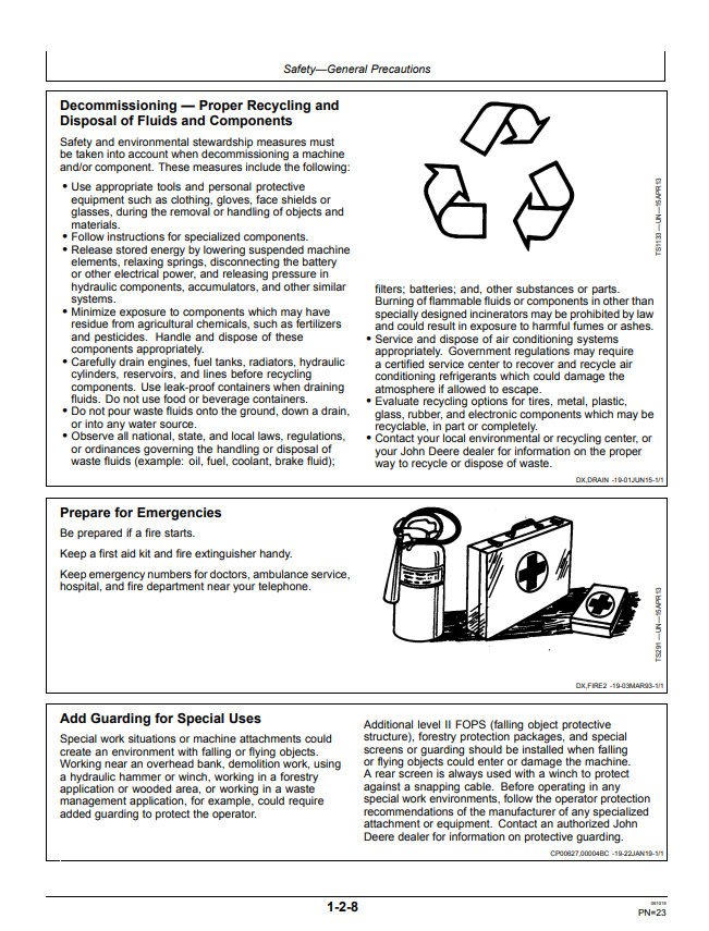 JOHN DEERE E60 AND E68 EXCAVATOR OPERATOR MANUAL OMT425610X19