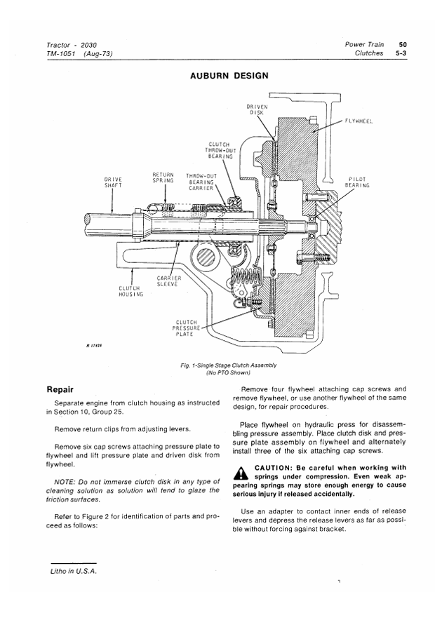 JOHN DEERE 2030 TRACTOR TECHNICAL MANUAL TM1051