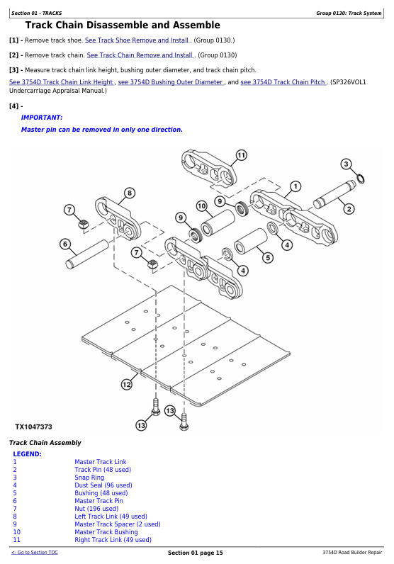 JOHN DEERE 3754D ROAD BUILDER REPAIR TECHNICAL MANUAL TM10422