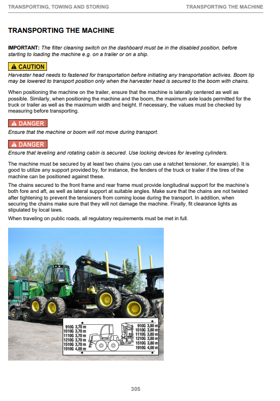 JOHN DEERE 1110G / 1210G / 1510G TIER 2 ROTATING &amp; LEVELING CABIN OPERATOR MANUAL F697748