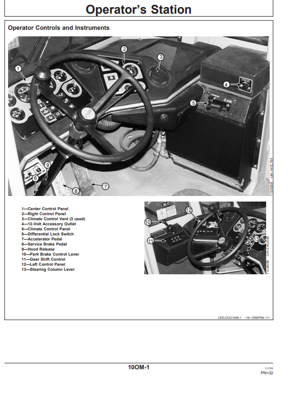 JOHN DEERE 350C/400C ARTICULATED DUMP TRUCK OPERATOR MANUAL OMT166947