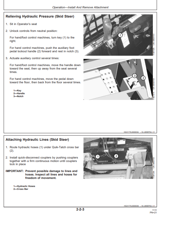 JOHN DEERE COLD PLANER CP12B OPERATOR MANUAL OMT212946