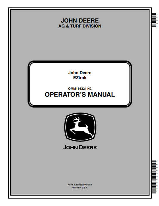 JOHN DEERE Z425, Z445, Z465, Z645, Z655, Z665 EZTRAK OPERATOR MANUAL OMM166321