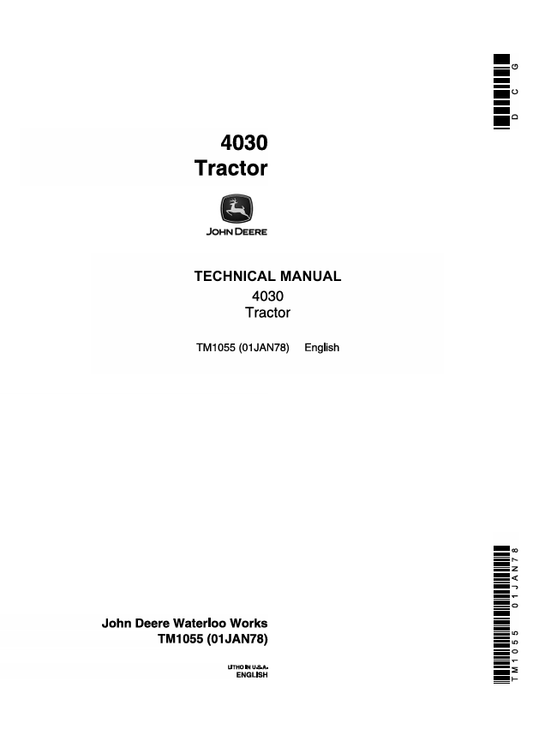 JOHN DEERE 4030 TRACTOR TECHNICAL MANUAL TM1055