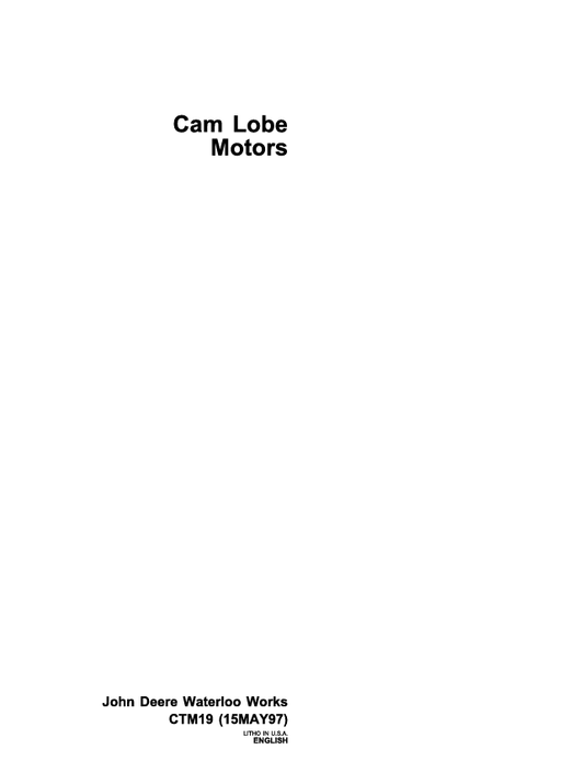 JOHN DEERE CAM LOBE MOTOR MANUAL CTM19