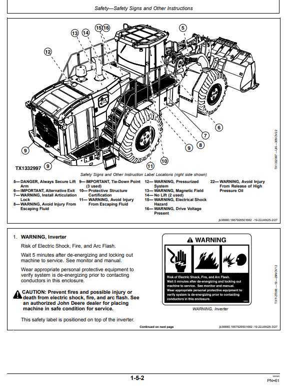 JOHN DEERE 944 X-TIER, GEN A 4WD LOADER OPERATOR MANUAL OMT475046X019