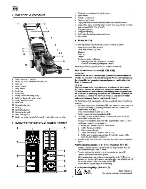 JOHN DEERE 43-ACCU VARIO, 47-ACCU VARIO, R43BV, R47BV LAWN MOWERS OPERATOR MANUAL SAU15828