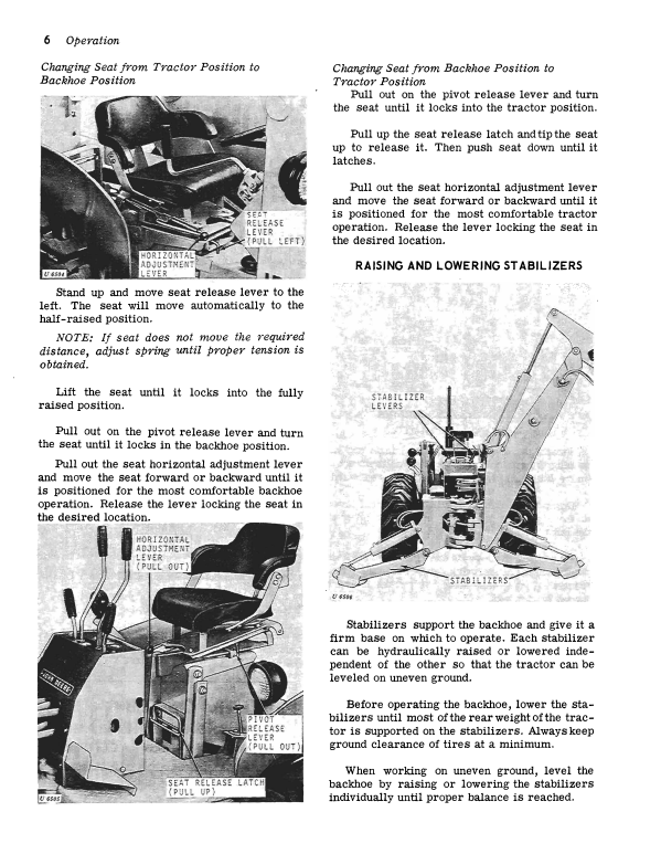 JOHN DEERE 9400 BACKHOE OPERATOR MANUAL OMT33824