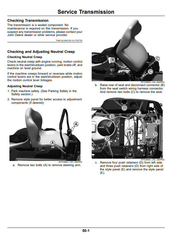 JOHN DEERE ZTRAK Z315E, Z320M, Z320R Z300 SERIES RESIDENTIAL ZERO TURN MOWER OPERATOR MANUAL OMUC48154E