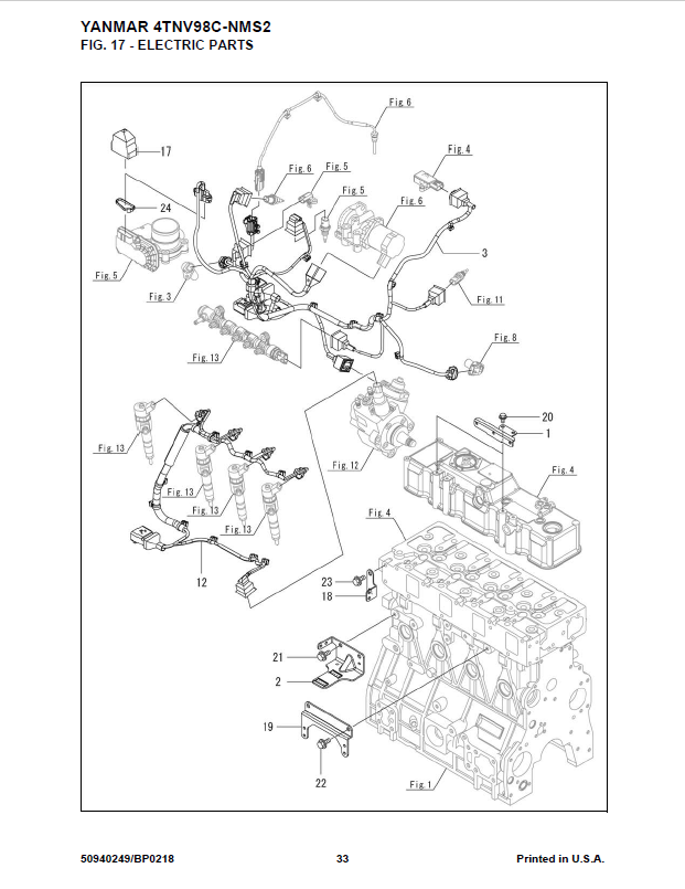 50940249 Mustang Yanmer 4TNV98C NMS2 Parts Manual Download