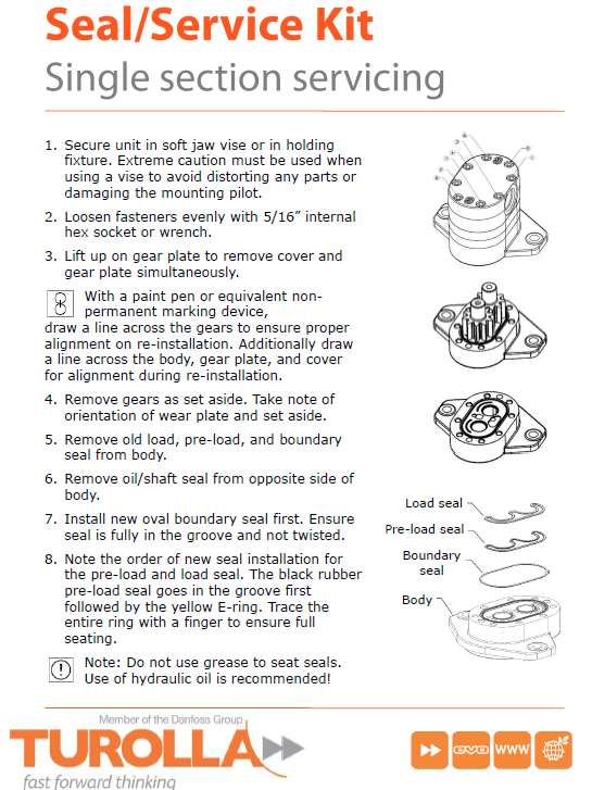 50940484A Mustang Turolla D-Pump Hydraulic Repair Manual PDF