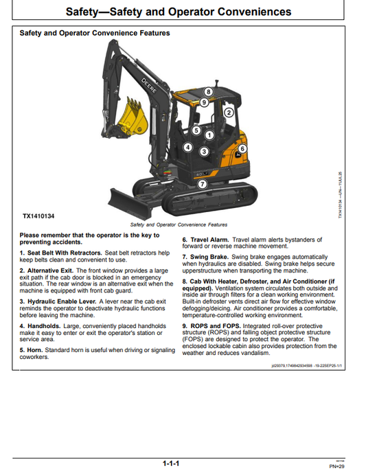 JOHN DEERE 40 P EXCAVATOR OPERATOR MANUAL OMT510862X019