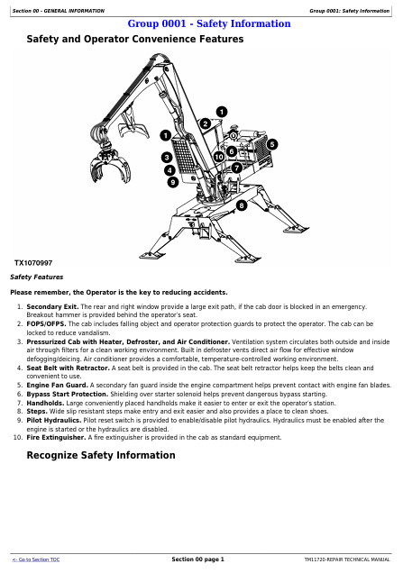 JOHN DEERE 335D MOUNT LOG LOADER REPAIR TECHNICAL MANUAL TM11720