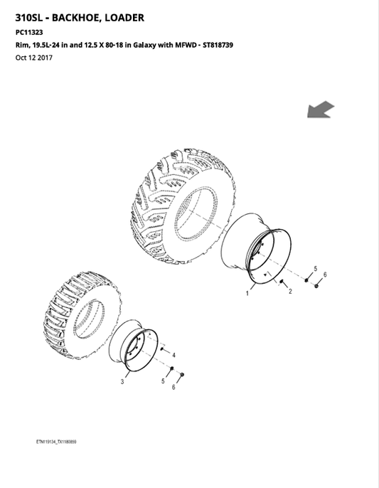 JOHN DEERE 310SL-BACKHOE LOADER PARTS CATALOG MANUAL PC11323
