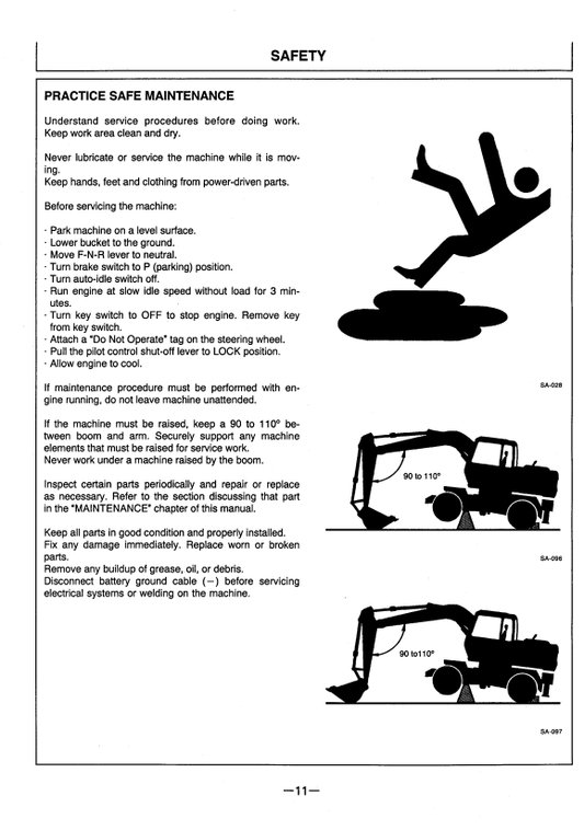 HITACHI EX100WD-3C WHEELED EXCAVATOR OPERATOR MANUAL EM11L13