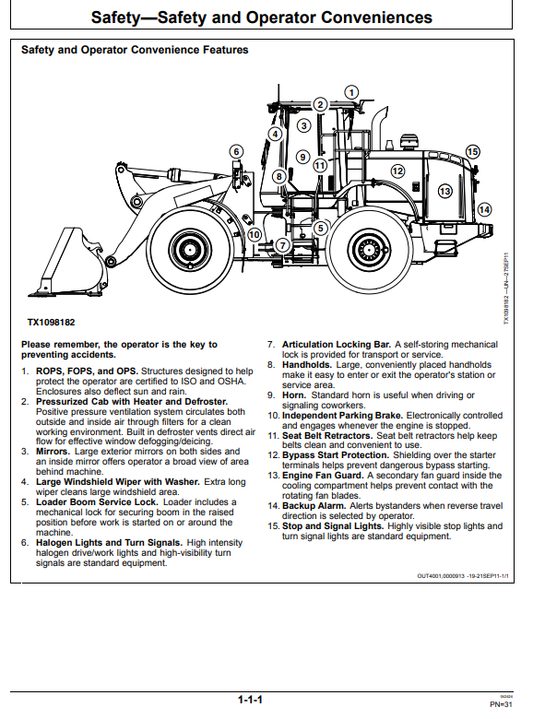 JOHN DEERE 624K 4WD LOADER OPERATOR MANUAL OMT344166