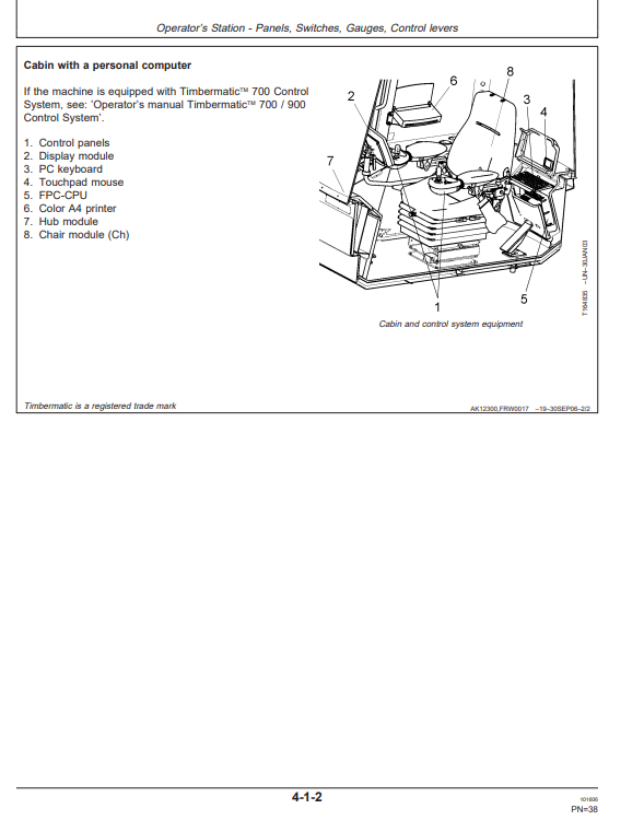 JOHN DEERE 1110D FORWARDER OPERATOR MANUAL OMF070966