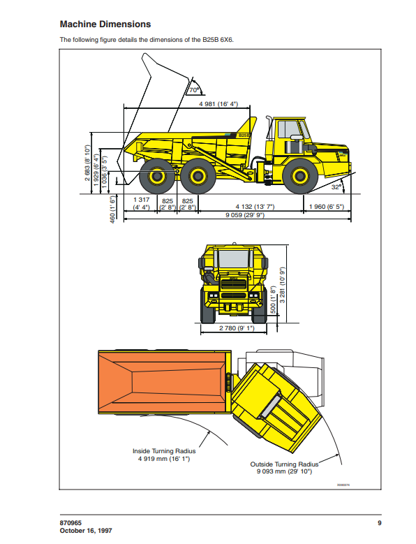 JOHN DEERE B25B ARTICULATED & DUMP TRUCK OPERATOR MANUAL OMT870965