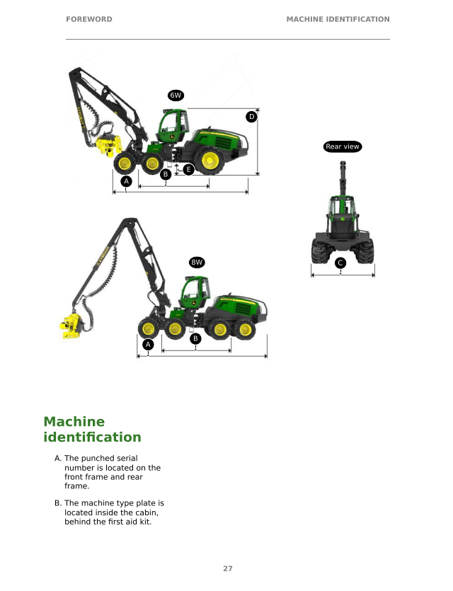 JOHN DEERE 1270H, 1470H FT4 HARVESTER OPERATOR INSTRUCTION MANUAL F743800
