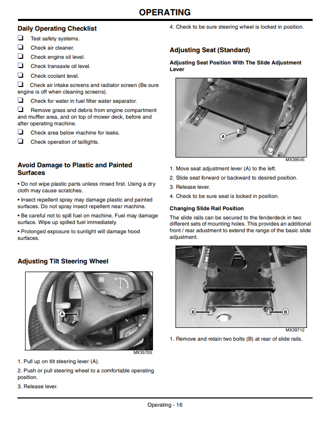 JOHN DEERE SELECT SERIES™ TRACTOR X740, X748, X749 ULTIMATE™ SERIES OPERATOR MANUAL OMM162983