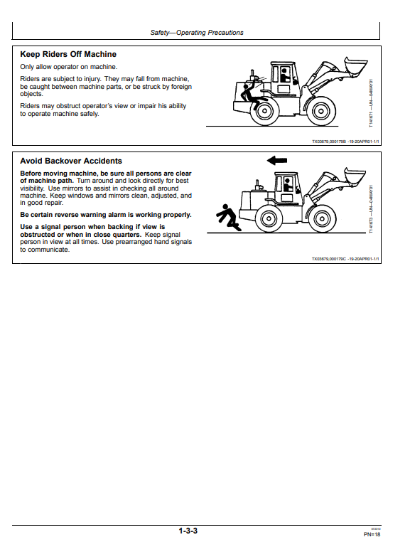 JOHN DEERE 444J, 544J, AND 624J LOADER OPERATOR MANUAL OMT197190