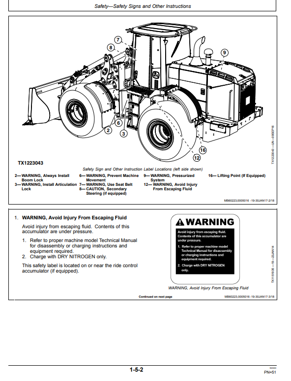 JOHN DEERE 624K 4WD LOADER OPERATOR MANUAL OMT344166
