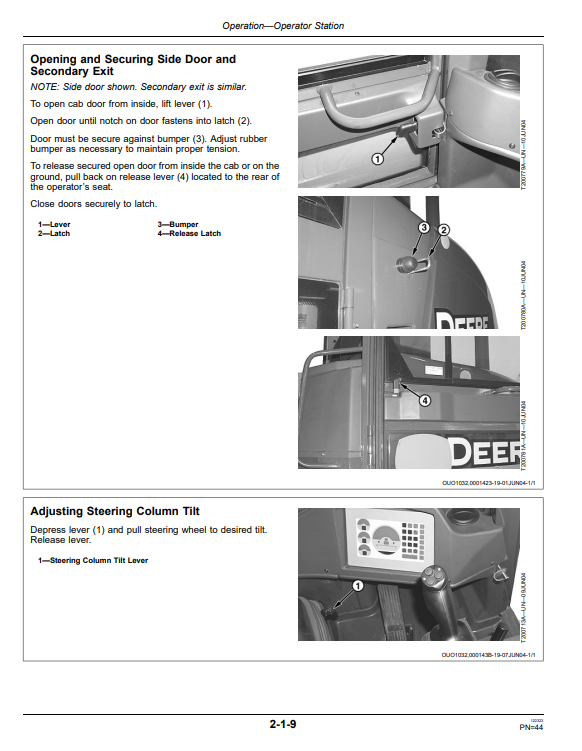JOHN DEERE 244J LOADER OPERATOR MANUAL OMT251431