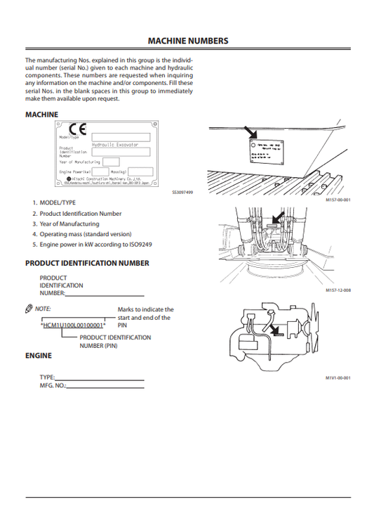 JOHN DEERE ZAXIS 200-3, 270-3, 330-3 HYDRAULIC EXCAVATOR OPERATOR MANUAL EM1U112