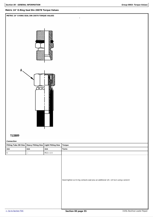 JOHN DEERE 310SL BACKHOE LOADER REPAIR TECHNICAL MANUAL TM13298X19
