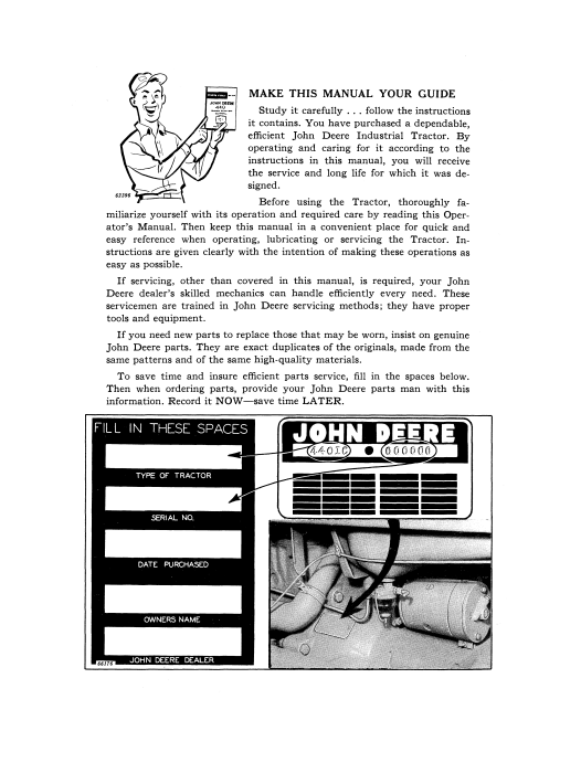 JOHN DEERE INDUSTRIAL 440 CRAWLER TRACTOR OPERATOR MANUAL OMT54458