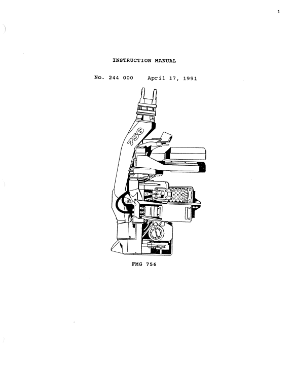 JOHN DEERE FMG 756 HARVESTER HEAD INSTRUCTION MANUAL 244000
