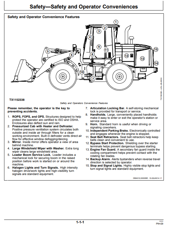 JOHN DEERE 544K 4WD LOADER OPERATOR MANUAL OMT346593X19