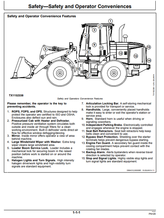 JOHN DEERE 544K 4WD LOADER OPERATOR MANUAL OMT346593X19